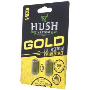 Hush Gold Kratom Extract Powder Capsules - 6-7g Leaf Powder Equivalent Per Capsule