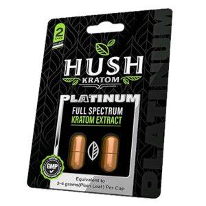 Hush Platinum Max Strength Full Spectrum Kratom Liquid Soft Gels - 3-4g Leaf Equivalent