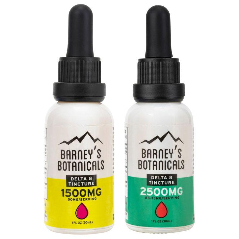 Barney's Botanicals 1500mg and 2500mg Delta 8 THC Tinctures in 30ml Bottles