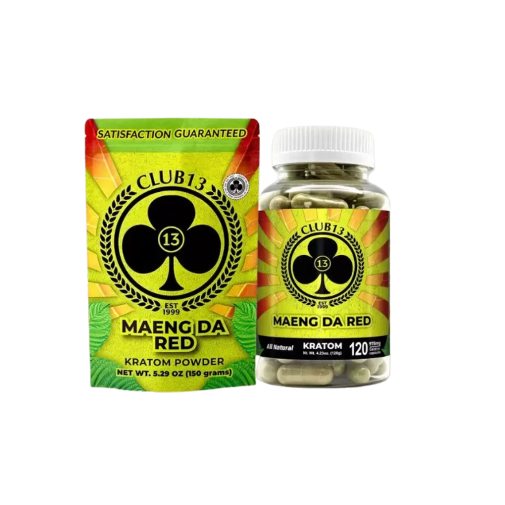 Club 13 Green Maeng Da Kratom Powder & Capsules Earth Grown Wellness