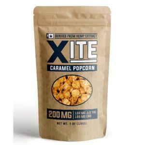 XITE Delta 9 THC + CBD Infused Caramel Popcorn - Made by Patsy's Candy cracker jack
