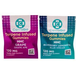 Canna Aid HHC + Terpene Infused Gummies - Grape Ape Indica And Blue Dream Sativa