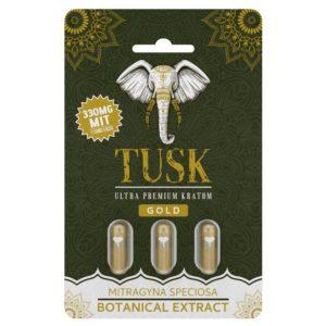 tusk ultra premium kratom extract gold capsules 3 count blister pack