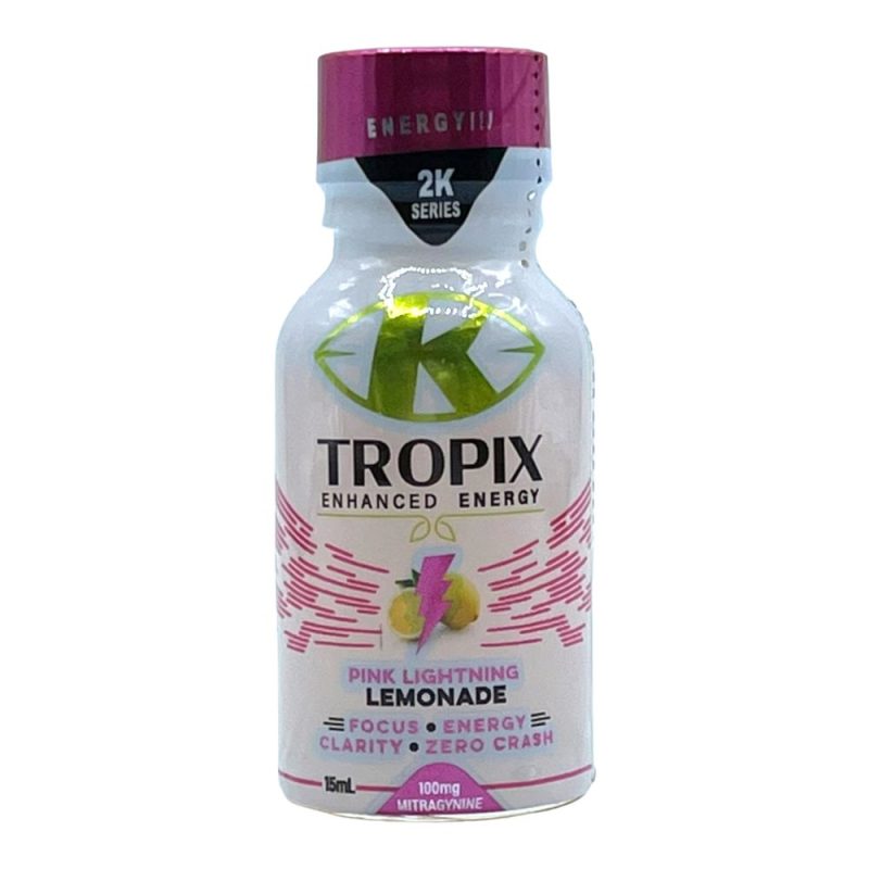 K Tropix Pink Lightning Lemonade Kratom Shot Earth Grown Wellness