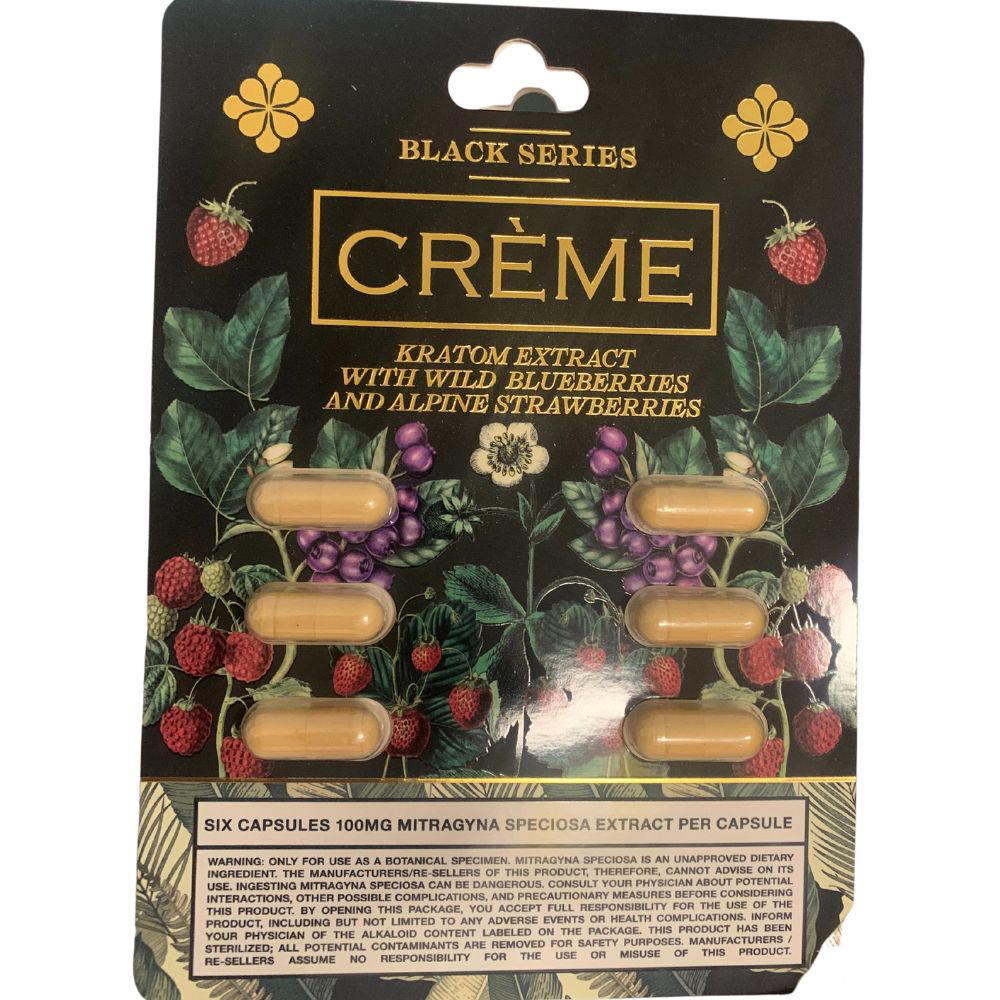 Creme Kratom Extract Capsules Series Black Series Earth Grown Wellness