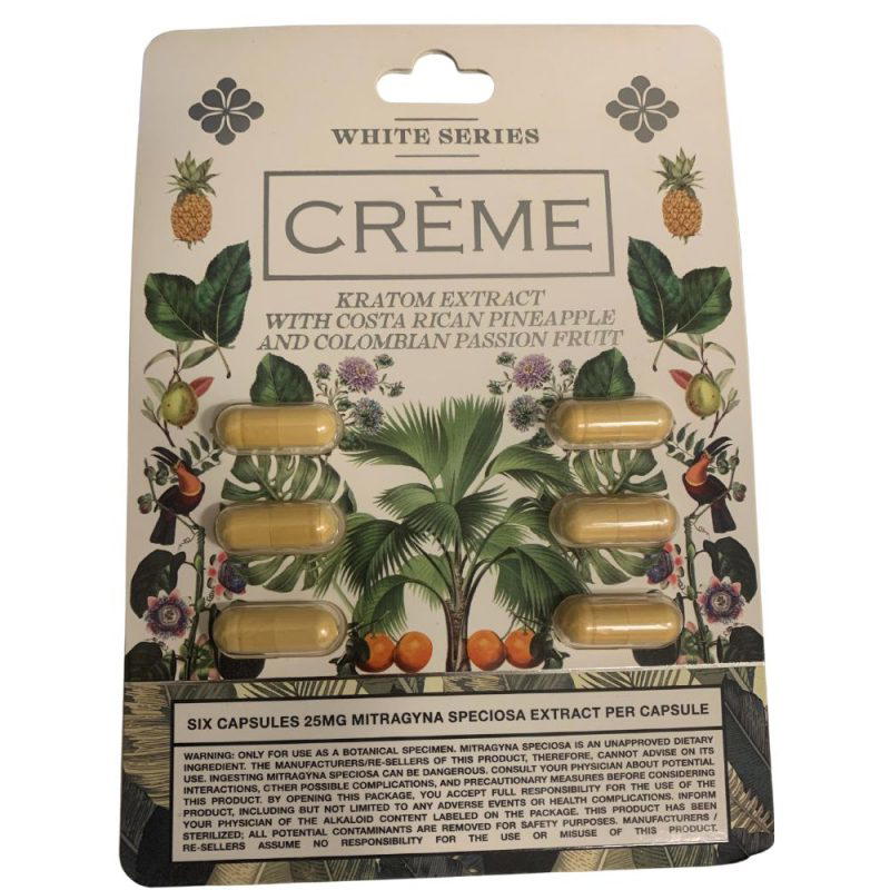 Creme Kratom Extract Capsules Series White Series Earth Grown Wellness