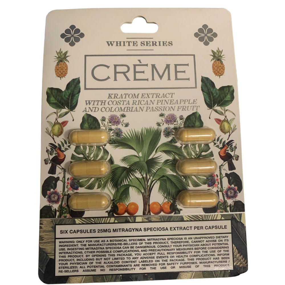 Creme Kratom Extract Capsules Series White Series Earth Grown Wellness