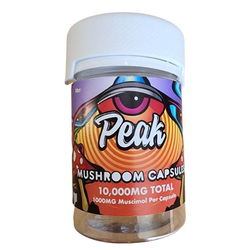 Peak Amanita Muscaria Mushroom Capsules with Muscimol and ibotenic acid - 1000mg per capsule 10000mg per container