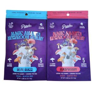 Purple Magic Amanita Mushroom Gummies with Muscarine, Muscimol and Ibotenic Acid - 3000mg per bag and 500mg per gummy