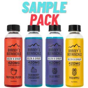 Barney's Botanicals 420mg Delta 9 THC Infused Drink Additive Syrup Sampler Pack - Perfect for sodas, hot chocolate, and coiffee!