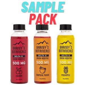 Barney's Botanicals 500mg Delta 8 THC Infused Drink Additive Syrup Sampler Pack - perfect for sodas, coffees, and hot chocolate!