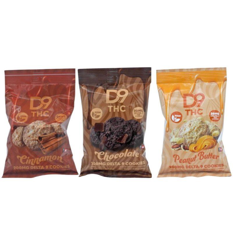 D8-Hi Delta 9 THC Infused Mini Cookies in 10ct bags 20mg per cookie 10 cookies per pack