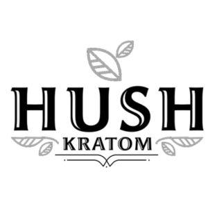 Hush premium kratom logo black and white