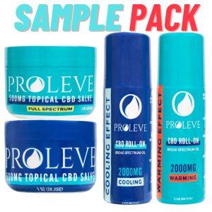 Proleve CBD Topicals and SKin Care Sampler including Isolate and Full Spectrum CBD Salves and Broad Spectrum Roll-on CBD Ointments in Cooling or Warming