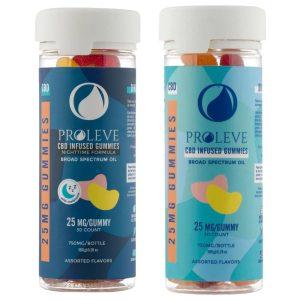 proleve broad spectrum cbd vegan gummies 25mf or 50mf 4ct or 30ct with or without melatonin